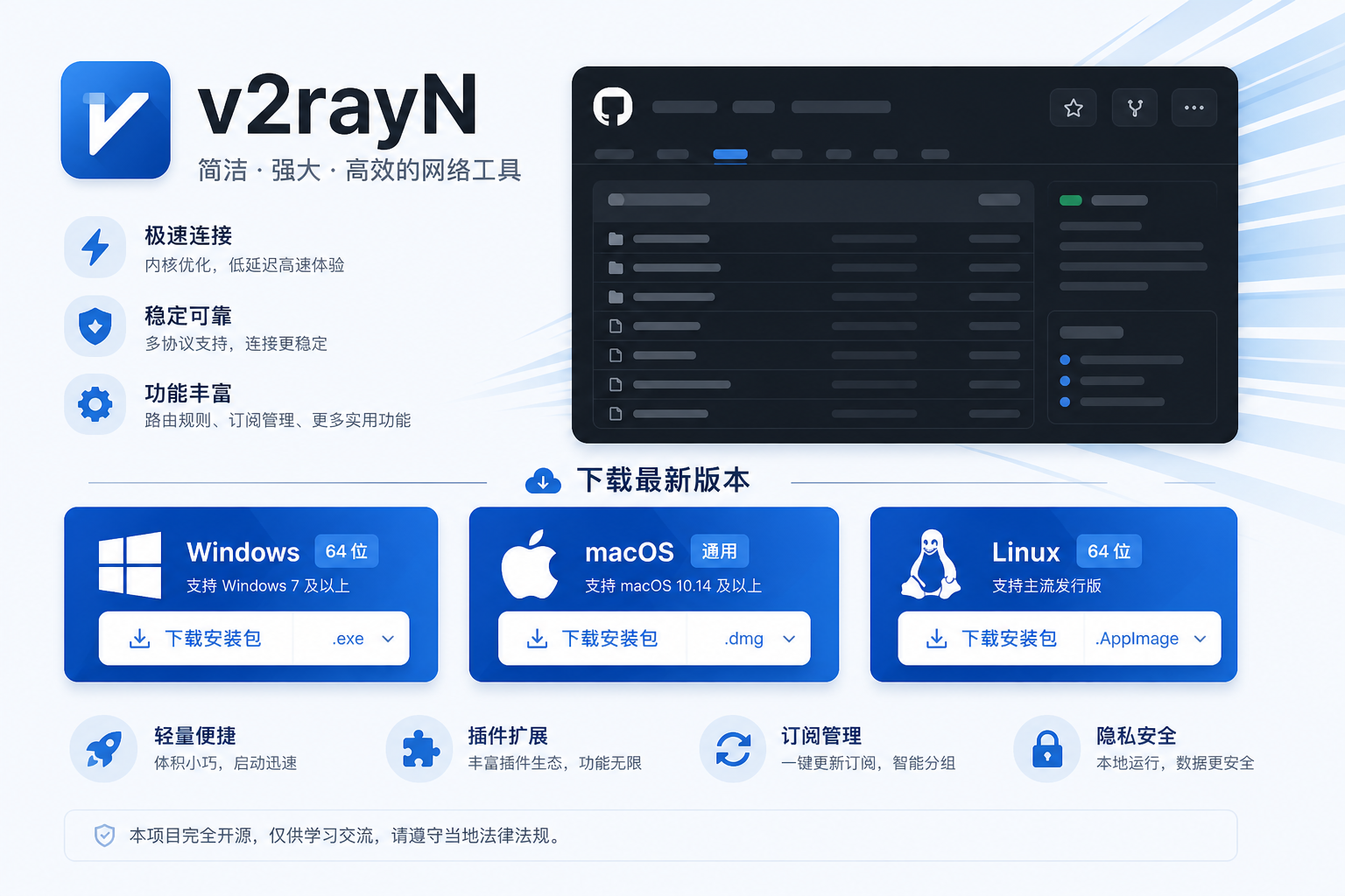 v2rayN官网下载与节点教程营销图